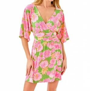 NEW LILLY PULITZER parigi knit skort romper in multi seaside garden